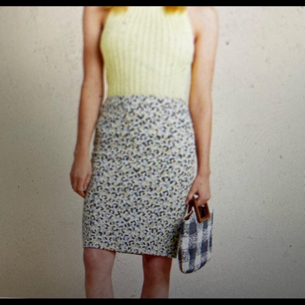 Anthropologie Maeve Leopard Jacquard Skirt